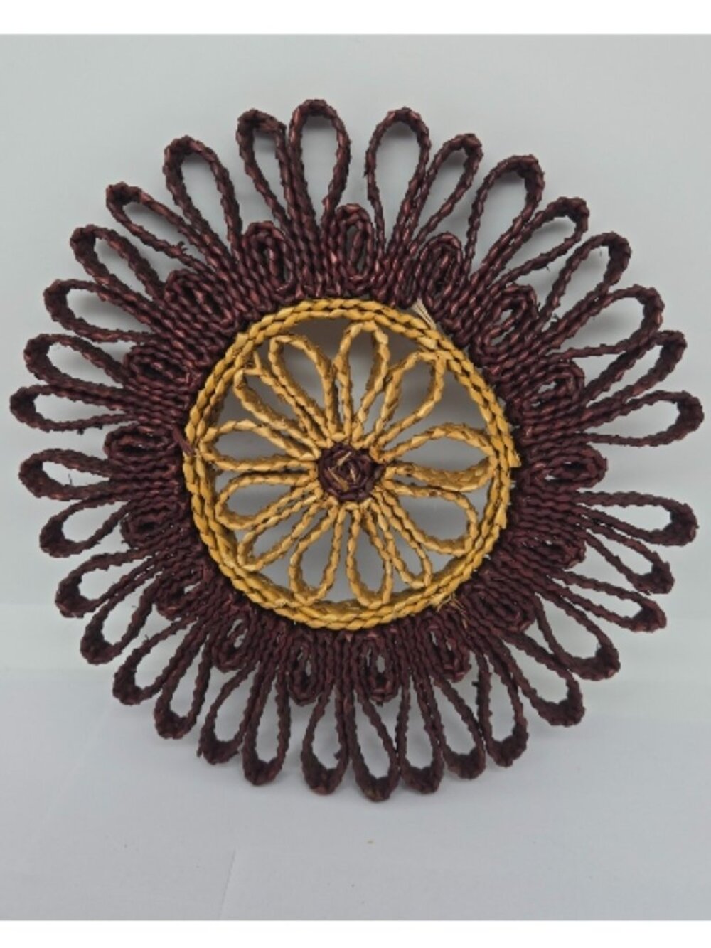 Vintage Rattan Wicker Trivets, Hot Pads, Set of 3, Circle, 1970s - Picture 6 of 9